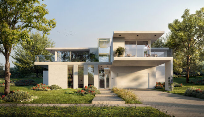 Moderne villa met ramen van Deceuninck