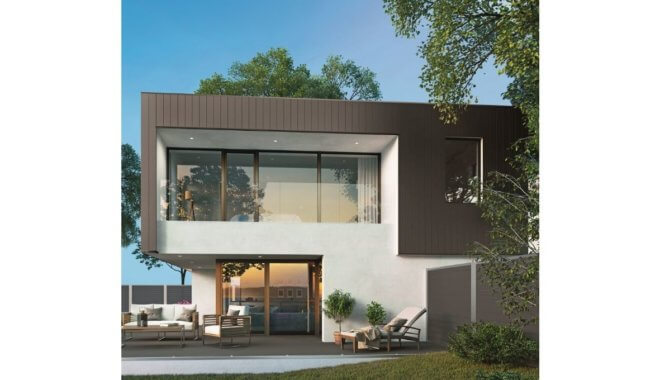 Moderne woning met aluminium gevelafwerking
